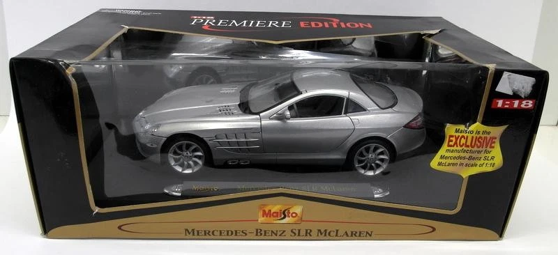 Maisto 1/18 Scale Diecast - 36653 Mercedes Benz SLR McLaren Silver - Image 4 of 4