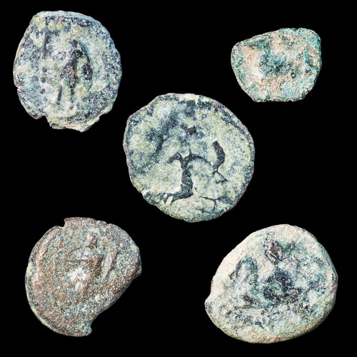 Hispania, periodo romano iberico, IV-I secolo a.C. - lotto di 5 monete. - Foto 2 di 3