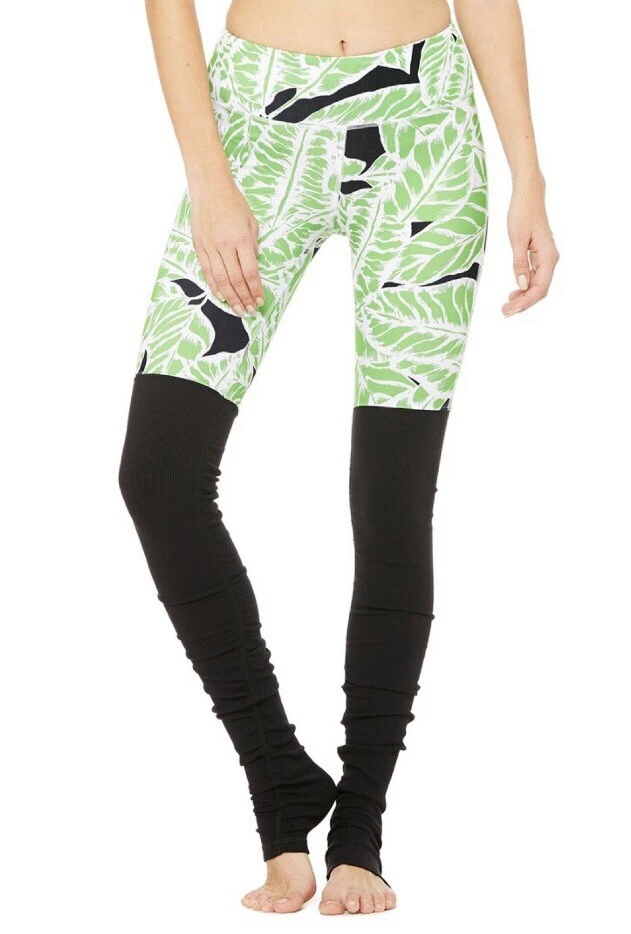 Alo Yoga Goddess Pants In Palm Springs Glowstick/black