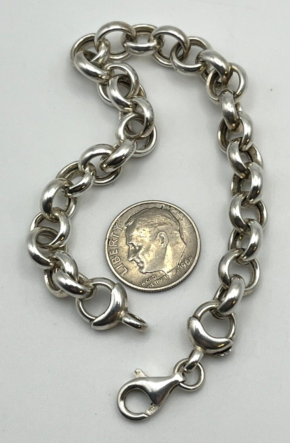 UPSCALE Solid Sterling Silver 925 ROLO CHAIN 7.5 … - image 6