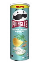 PRINGLES CREAM CHEESE  HERBS - 165G - VERY LIMITED POTATOE CHIPS