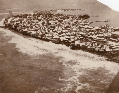 Massachusetts Winthrop Rekord Gezeitensturm Überschwemmungen Meeresmauern altes Foto 1931