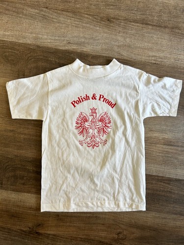Polish Proud Poland deadstock single stitch made USA t-shirt Medium 10 12 new - Picture 2 of 7
