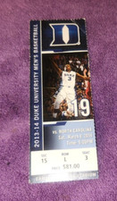 2014 UNC TAR HEELS at DUKE Blue Devils game Ticket stub 3/8/2014 15/L/3