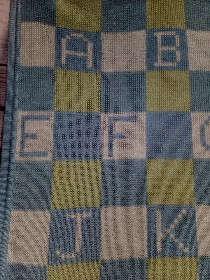 Manta Wamsutta Bloques Alfabeto Azul Bebé Manta Tejido 100% Acrílico Foto 2 de 4