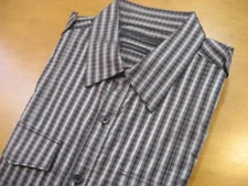 NEW $79 Kenneth Cole New York Brown Plaid NEWMILL LS Shirt Medium