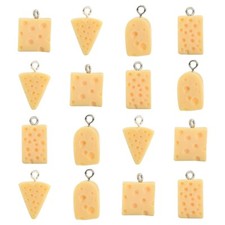40x Resin 3D Cheese Charm Dangle Pendant for DIY Necklace Earring Jewelry Making