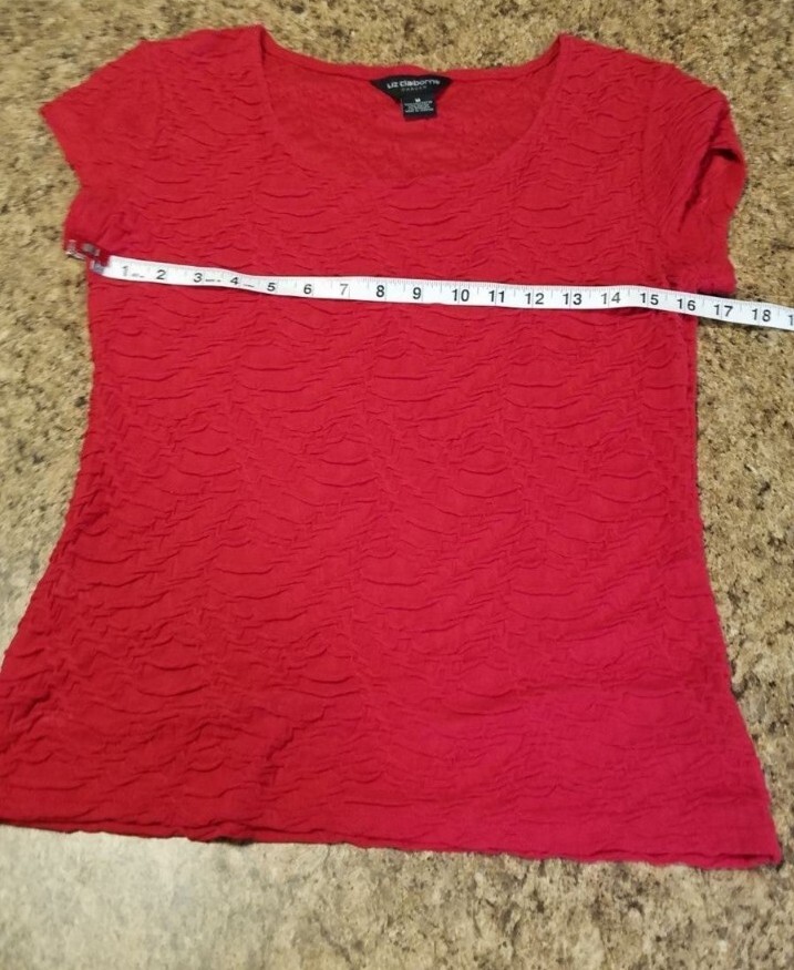 Liz Claiborne Career Ladies Red Blouse Size Medium thumbnail 6