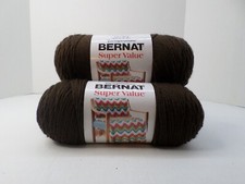 Bernat Super Value Yarn  7oz    Lot of 2  Chocolate
