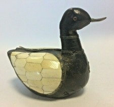 Soprammobile Anatra in legno e madreperla 