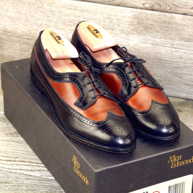 * NIB * $295 Allen Edmonds AMHERST Women's 8.5 AA Black/Brown *new Cedar Trees