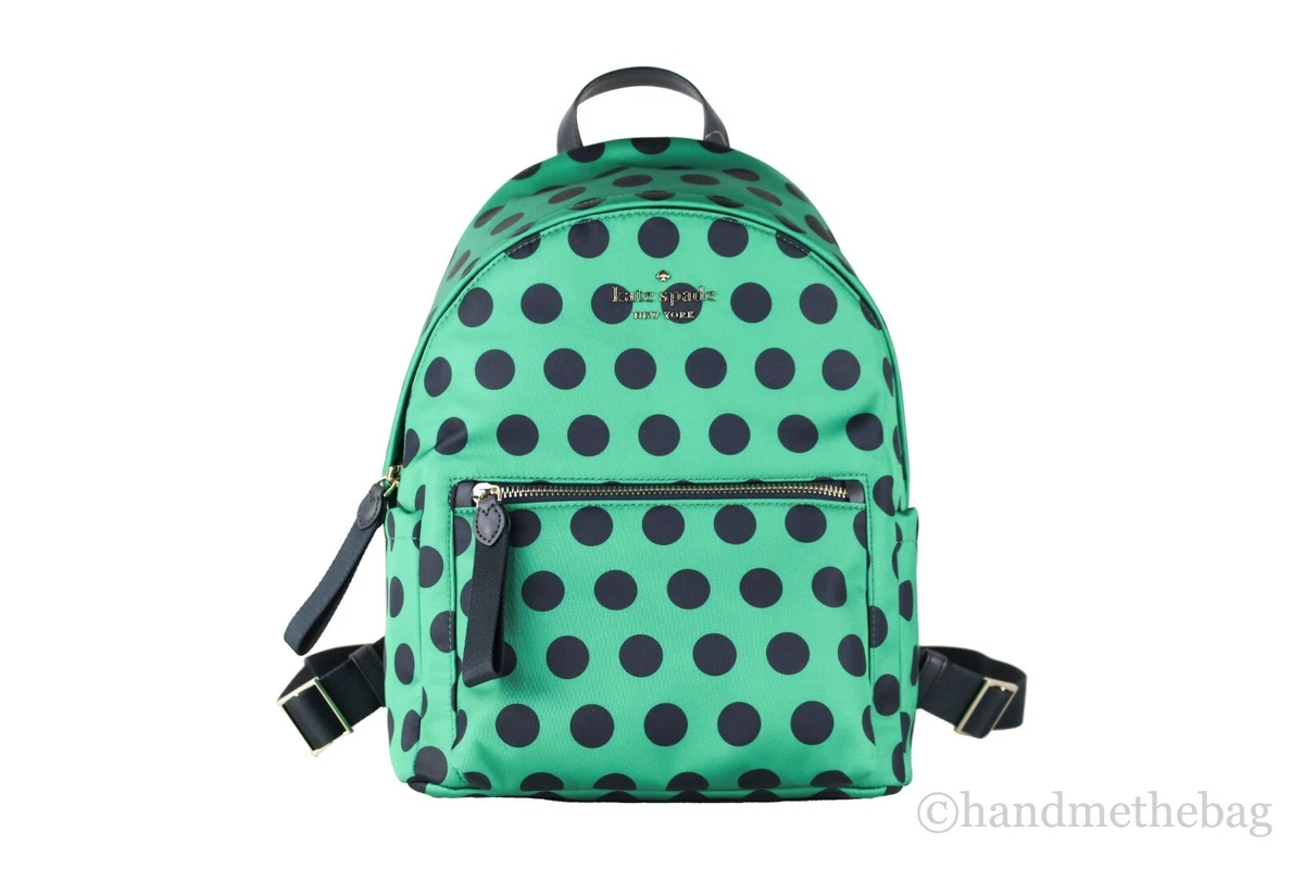 Kate Spade Chelsea Medium Nylon Green Delightful Dot Backpack Shoulder  Bookbag | eBay