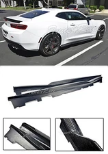 For 16-Up Chevrolet Camaro LT LS SS RS Carbon Fiber Side Skirts T6 Style V6 V8