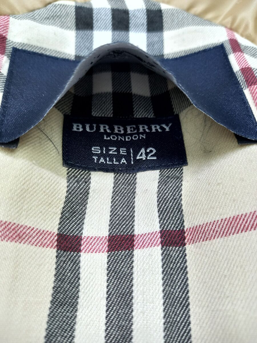 Burberry LONDON Coat 100% Cotton Jacket Nova Check Beige Burberry LONDON Coat 100% Cotton Jacket Nova Check Beige
