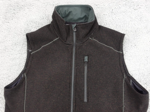 Kuhl Interceptr Vest Men Black Large Full Zip Fleece Hiking Outdoors Jacket Logo - Picture 2 of 11