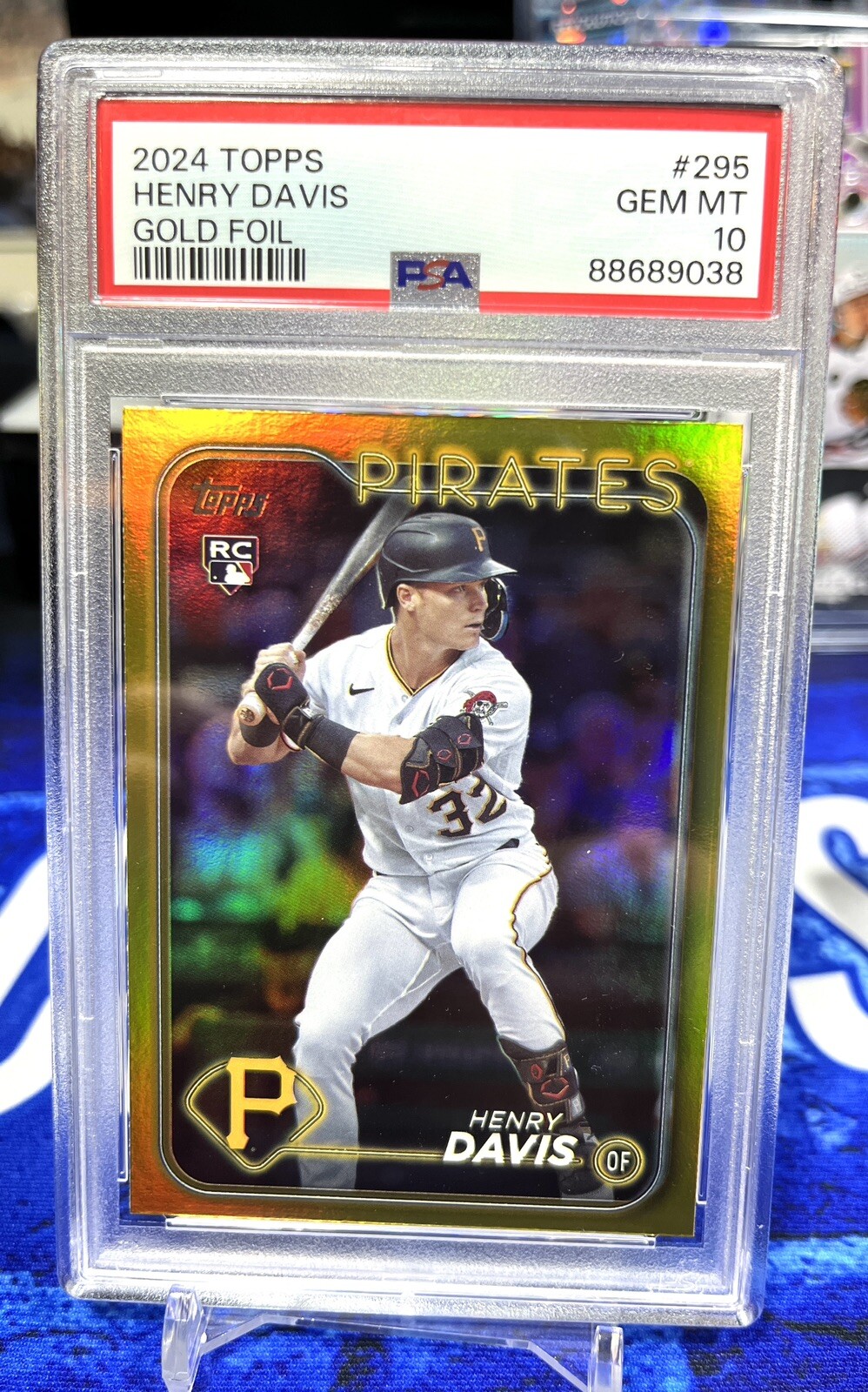 2024 Topps Series 1 HENRY DAVIS #295 Gold Foil Parallel Rookie RC PSA 10 Pirates