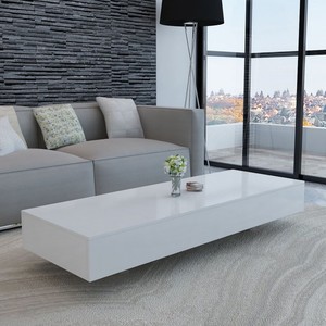 Hochglanz Weiß Couchtisch Modern Wohnzimmer Kaffeetisch Sofatisch