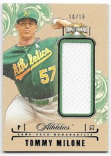 2014 Topps Triple Threads Tommy Milone 10/18 Emerald Unity Jumbo Relics #UJR-TM