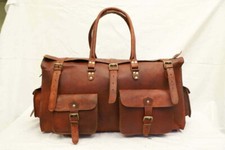 Sac de sport de chèvre 26" en cuir pour hommes voyage bagage sûr véritable ma...