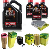 MANN-FILTER Inspektionspaket 8L Motul 5W-30 8100 X-Clean+ FüR Mercedes E-Klasse
