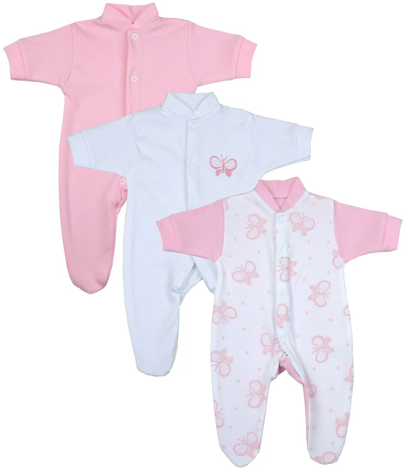BabyPrem Premature Baby Clothes 3 Pack Sleepsuits Babygrow All-in-Ones 1 - 7.5lb