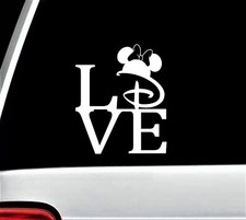 Disney Minnie Mouse LOVE w/Hat Sticker/Decal--WHITE--6 Inches Tall-Awesome Gift