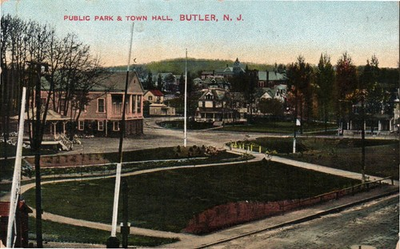 #ad Butler New Jersey Public Park amp; Town Hall Postcard 1912 $12.99