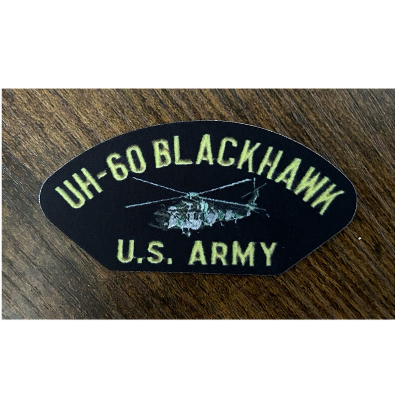 UH-60 Blackhawk U.S. Army Military cloth iron on hat Patch. Not embroidered. (2)