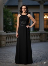 David Bridal Wedding Gown Black Size 10 Formal Dress Sleeveless V Neck