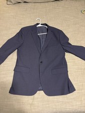Joseph A Bank 2 Piece Suit Mens Jacket Pants Navy Blue Wool Jos