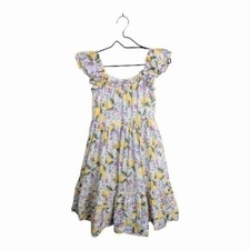 Janie And Jack Girls Cotton Floral Lemons Dress Yellow Purple Spring Easter 10