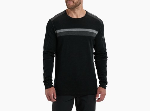 Kuhl Men's M Black/Gray Downhill Racr Thumbhole Long Sleeve Pullover Shirt
