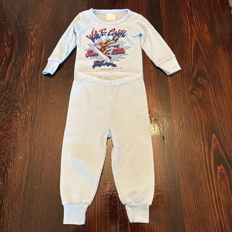 Vintage Wile E Coyote Thermal Pajamas 18 Months