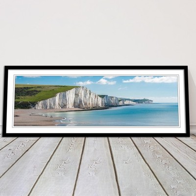 White Cliffs. Seven Sisters Nationalpark. Panorama gerahmter Bilddruck