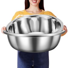 2 Pack Large Mixing Bowl Oversized All Purpose 304 Stainless Steel 8 Qt Metal