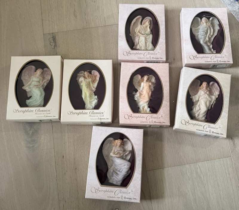 Seraphim Classics Angel Ornament Lot 7 Boxed Roman Inc Vintage 1990s Collection