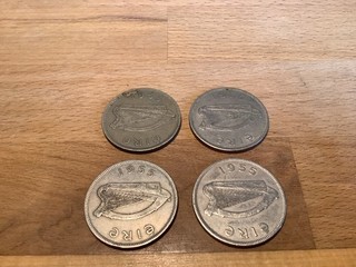 Four Irish Halfcrowns dated 1955 x 3 & 1966