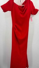 Pre-Owned Jovani Red Size 10 Short Sleeve Maxi Evening Gown