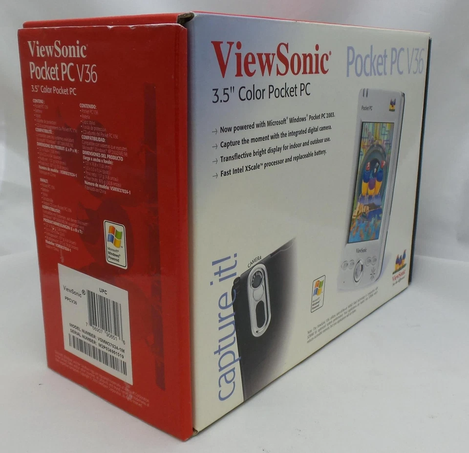 ViewSonic V36 Color Pocket PC - Intel 300MHz - 64MB RAM (VSMW27024-1M) - Image 3 of 3