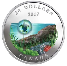 2017 Canada $20 Silver Coin Under the Sea : Sea Turtle Proof OGP RCM