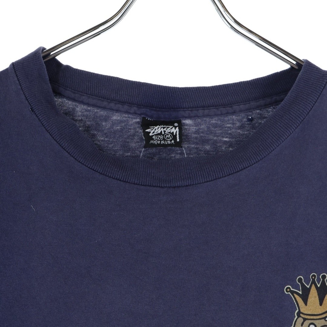 STUSSY 80S VINTAGE Black Tag Crown Double sided Print Long Sleeve T-shirt  Navy thumbnail 3