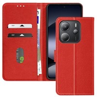 Avizar, Kunstlederetui Mit Standfunktion FüR Xiaomi Redmi Note 14 4G, Rot