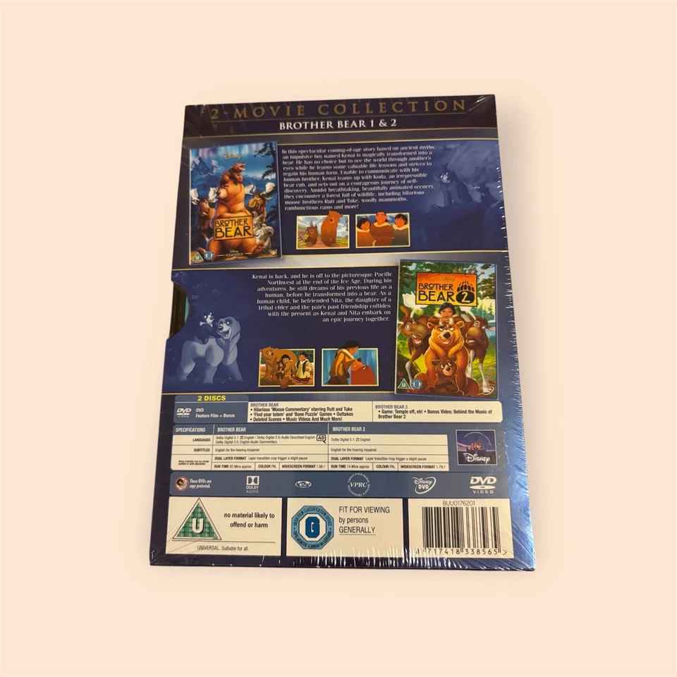 Disney Brother Bear/Brother Bear 2 (DVD) Family Animation - Image 2 of 2