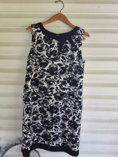 Tahari Arthur S. Levine Women’s Size 14 Black & White Floral Sleeveless 