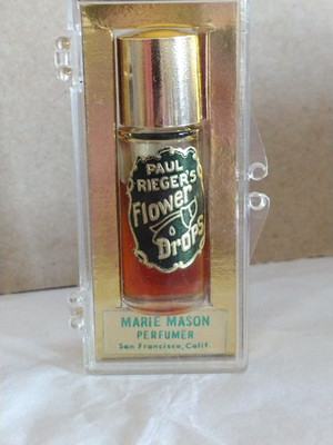 VTG Paul Rieger s Flower Drops Perfume ESPRIT DE FRANCE GLASS Bottle MARIE MASON