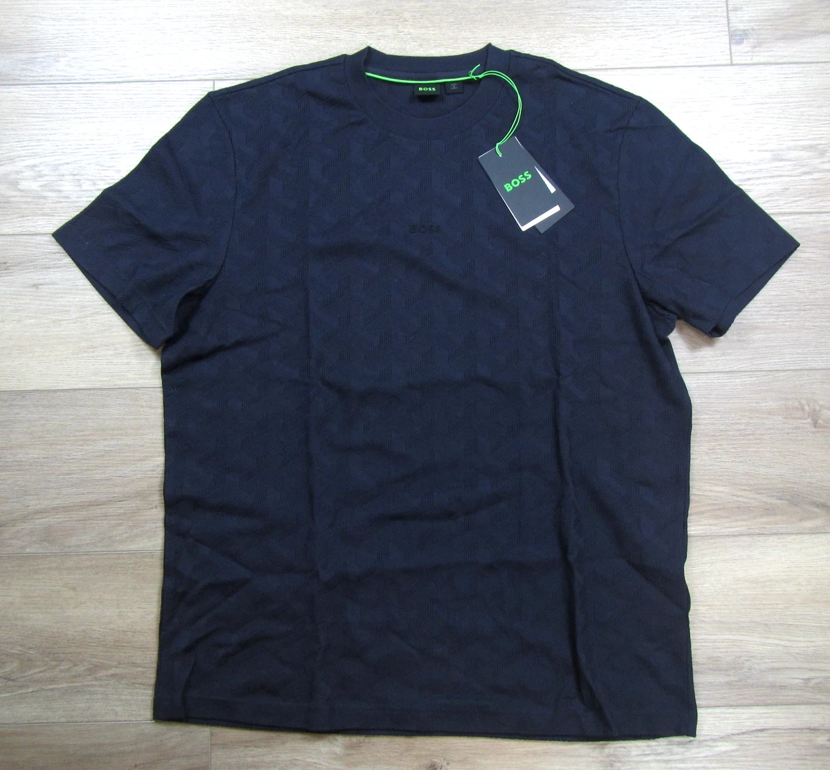 T-shirt Homme Hugo Boss 100% Coton Bleu Marine - Coupe Moderne, Manches Courtes - Taille S, Occasion Très Bon état