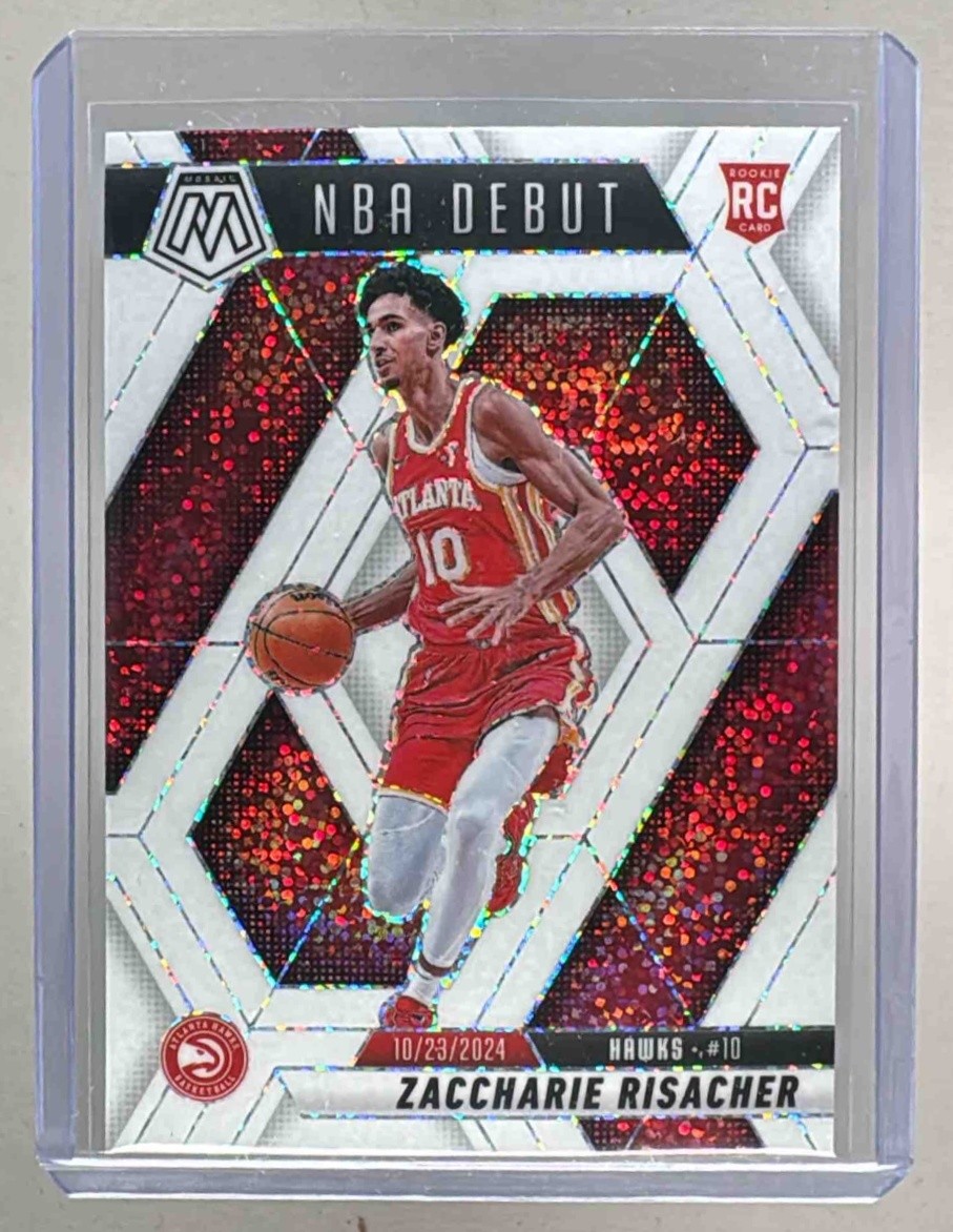 Zaccharie Risacher 2024 Panini Mosaic #269 White Sparkle SP NBA Debut RC