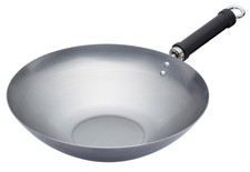 KitchenCraft World of Flavours niepowlekany indukcyjny bezpieczny styl chiński 3L, szary 