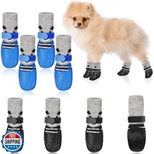 Weewooday 8 Pcs Dog Boots Shoes Socks Waterproof Cat Shoes Rain S