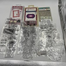 Lot Of 20 New  Used Acrylic  Metal Stamp Sets Spellbinders Cuttlebug Unbranded